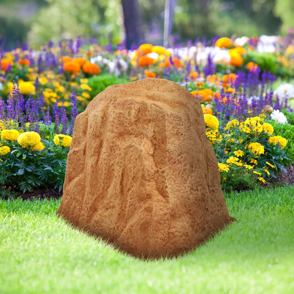 22" Sand Polyresin Faux Rock HomeRoots