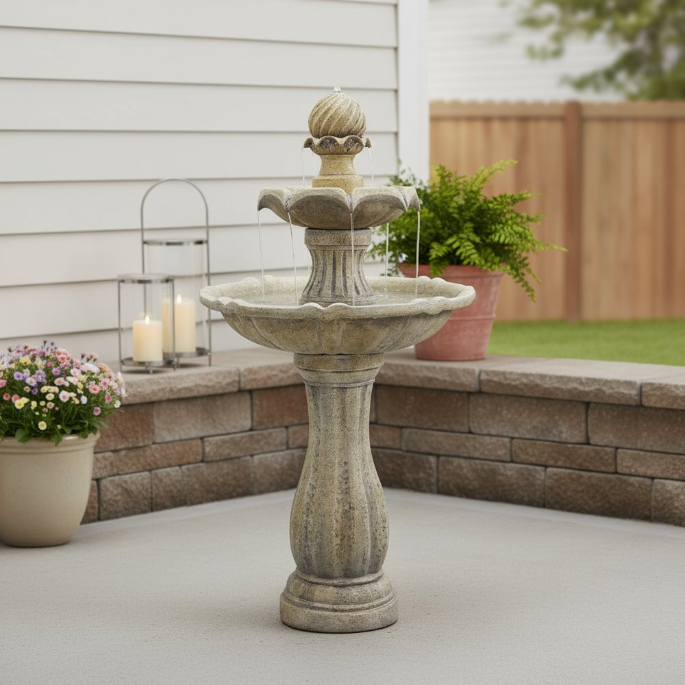 45" Beige Heavy Duty Plastic LED lights Garden Art HomeRoots