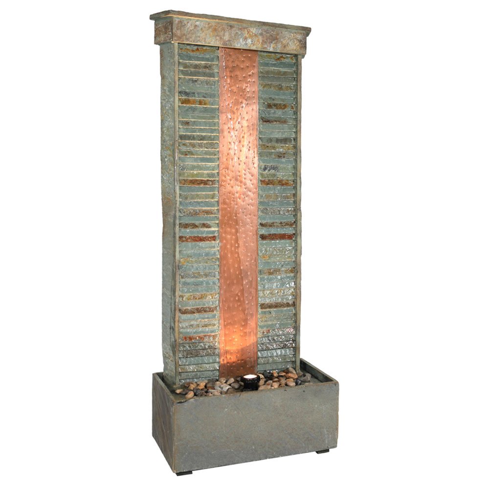 48" Gray Stone LED lights Garden Art HomeRoots
