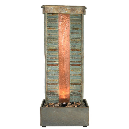48" Gray Stone LED lights Garden Art HomeRoots
