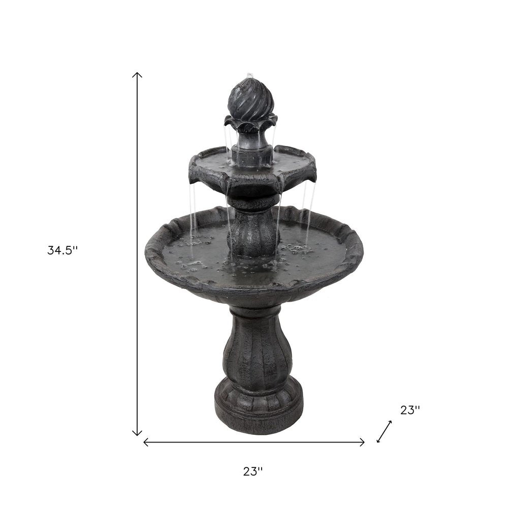 35" Black Heavy Duty Plastic Garden Art HomeRoots