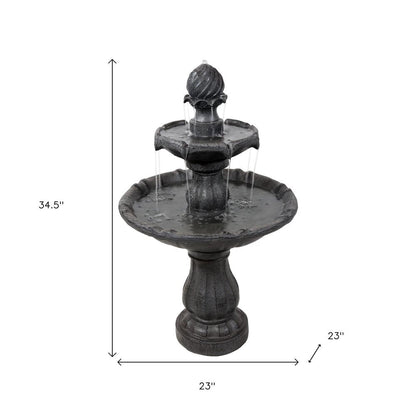 35" Black Heavy Duty Plastic Garden Art HomeRoots