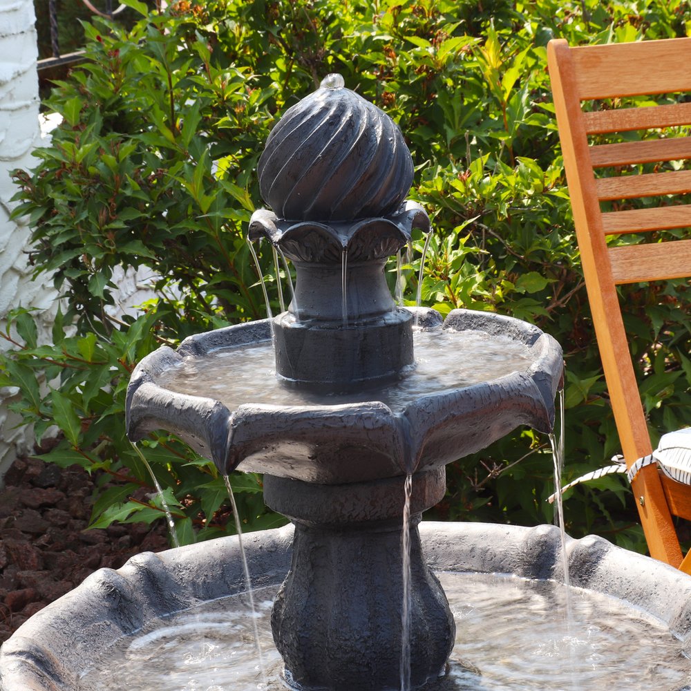 35" Black Heavy Duty Plastic Garden Art HomeRoots