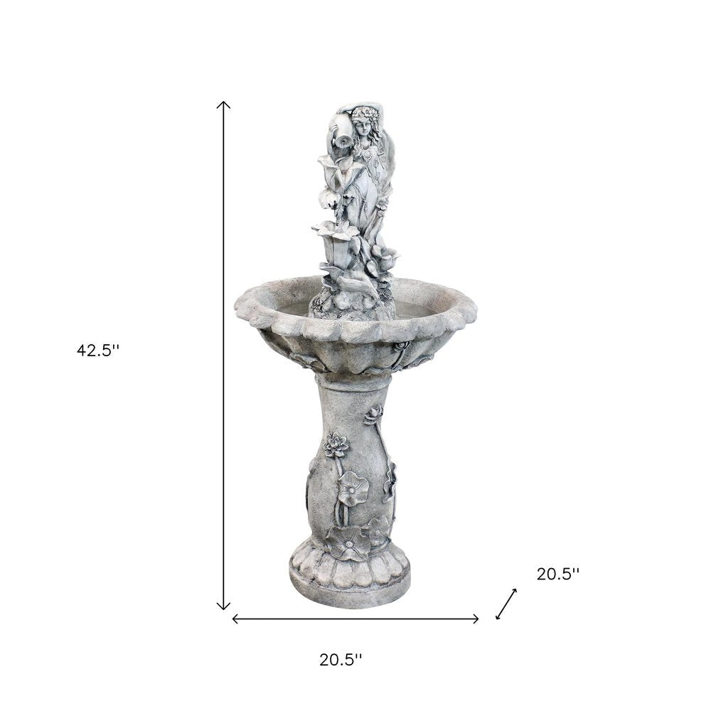 43" Light Gray Heavy Duty Plastic LED lights Garden Art HomeRoots