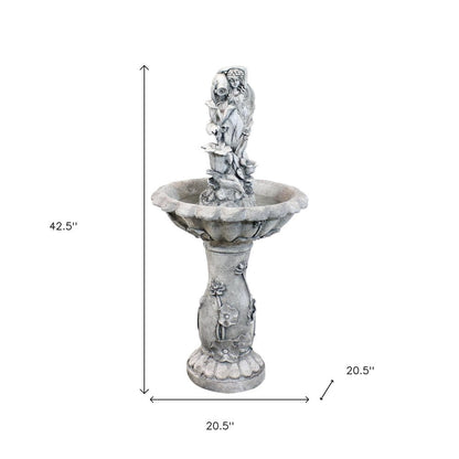 43" Light Gray Heavy Duty Plastic LED lights Garden Art HomeRoots