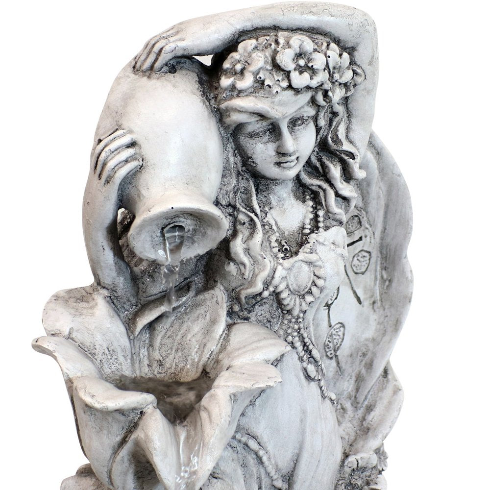 43" Light Gray Heavy Duty Plastic LED lights Garden Art HomeRoots