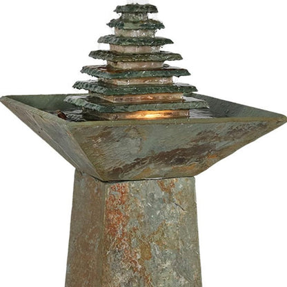 41" Gray Stone LED lights Garden Art HomeRoots