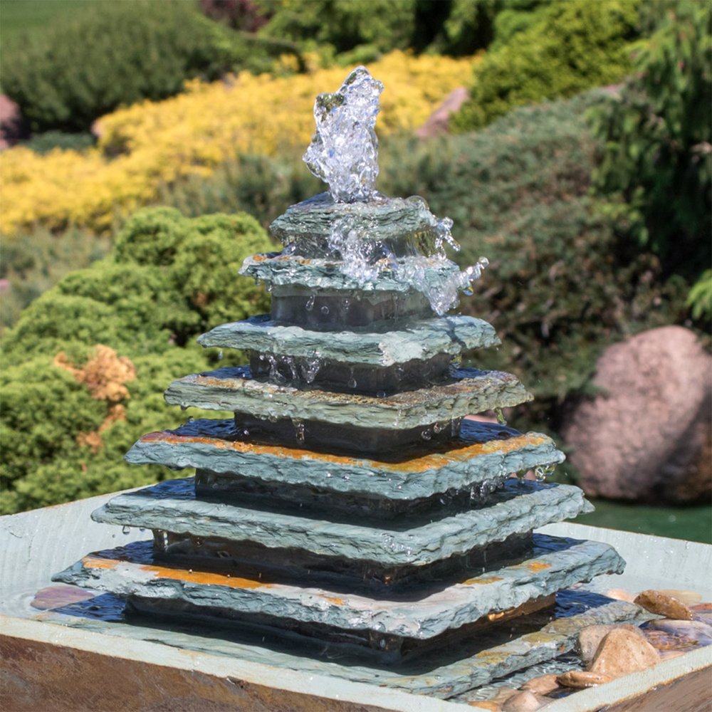 41" Gray Stone LED lights Garden Art HomeRoots