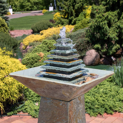 41" Gray Stone LED lights Garden Art HomeRoots