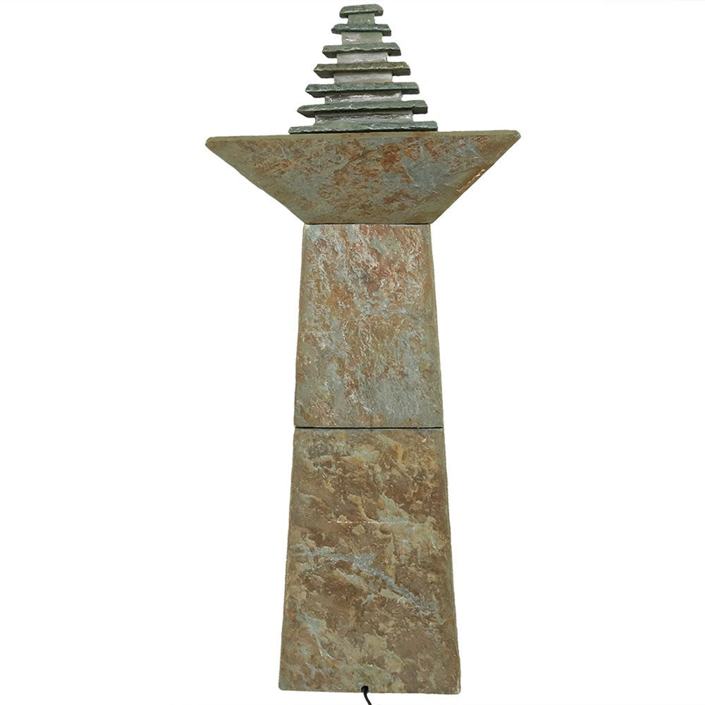 41" Gray Stone LED lights Garden Art HomeRoots