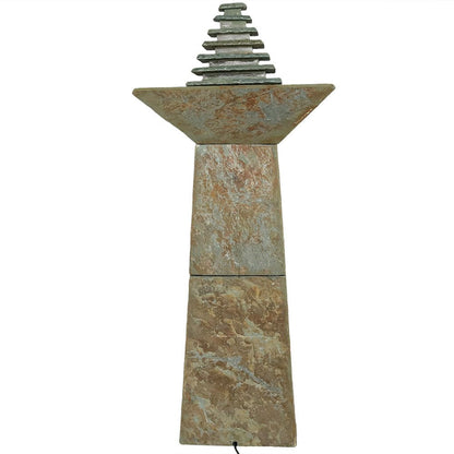 41" Gray Stone LED lights Garden Art HomeRoots