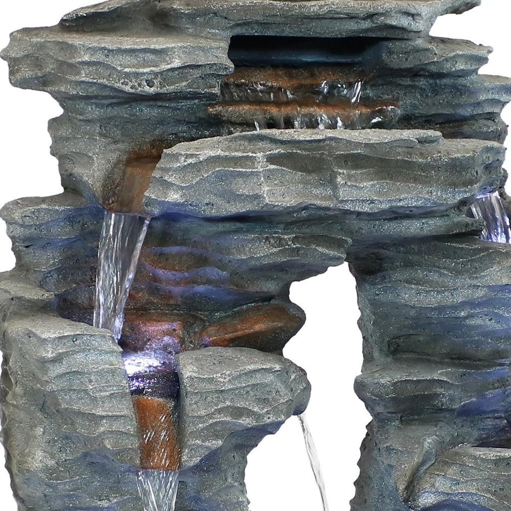 39" Gray Polyresin LED lights Garden Art HomeRoots