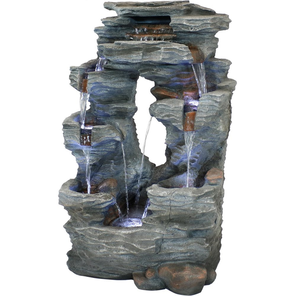 39" Gray Polyresin LED lights Garden Art HomeRoots