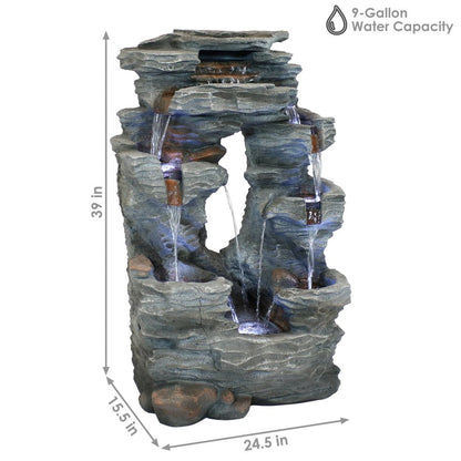 39" Gray Polyresin LED lights Garden Art HomeRoots