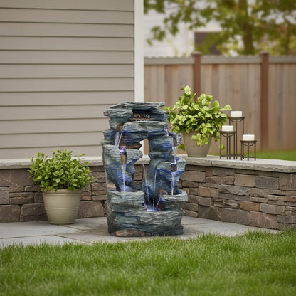 39" Gray Polyresin LED lights Garden Art HomeRoots