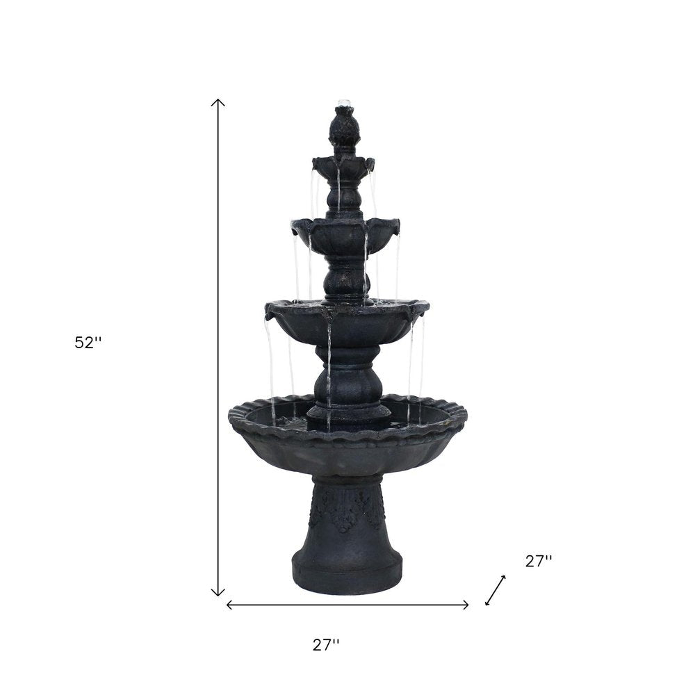 52" Black Polyresin Garden Art HomeRoots