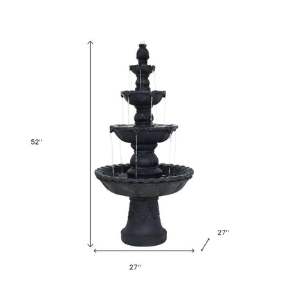 52" Black Polyresin Garden Art HomeRoots