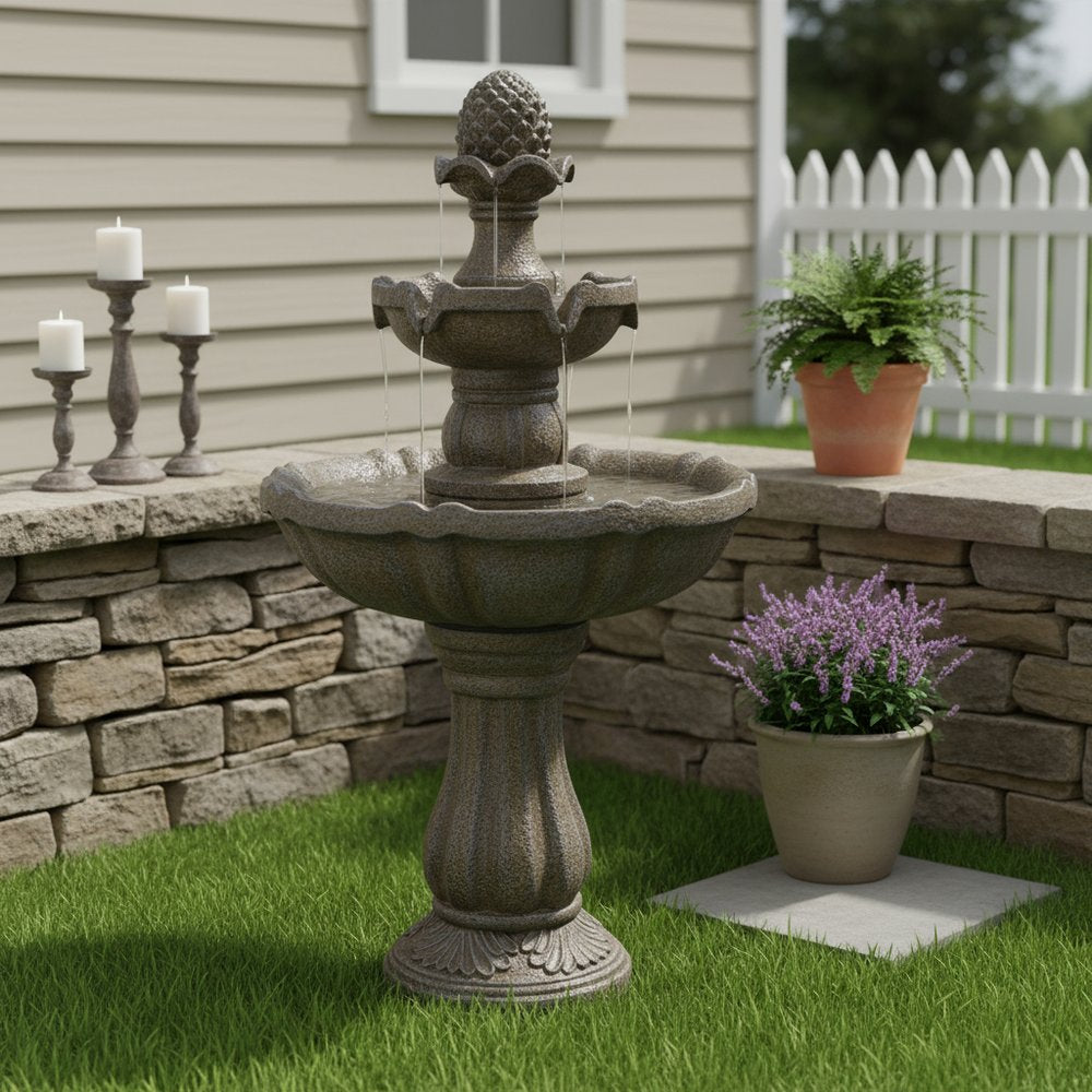 33" Brown Heavy Duty Plastic LED lights Garden Art HomeRoots