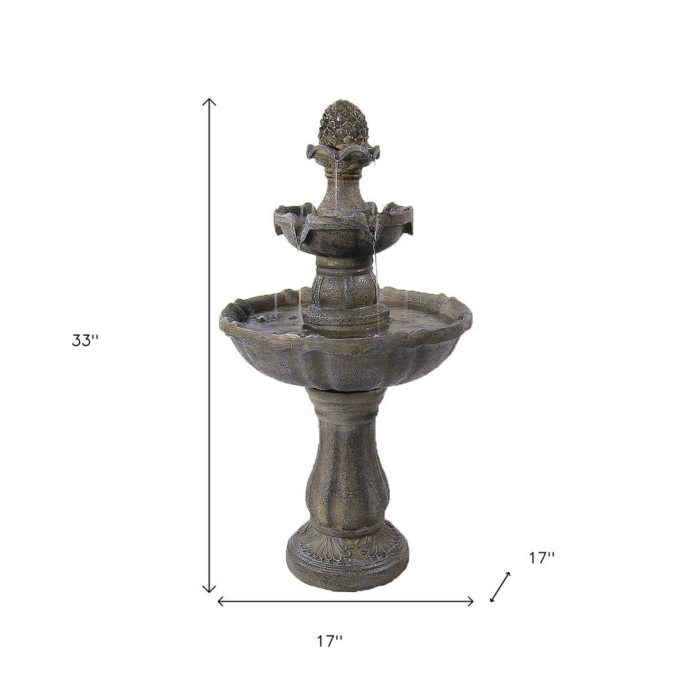 33" Brown Heavy Duty Plastic LED lights Garden Art HomeRoots