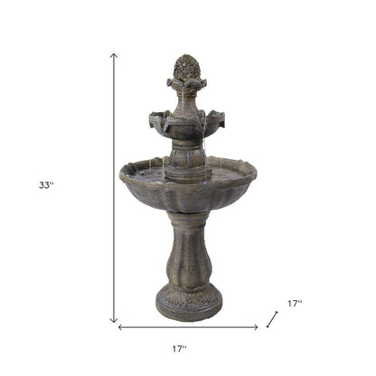 33" Brown Heavy Duty Plastic LED lights Garden Art HomeRoots