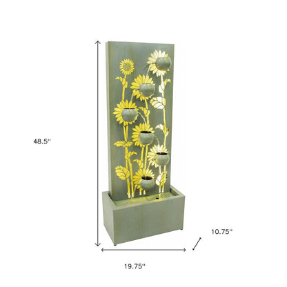 49" Light Green Steel LED lights Garden Hanging Wall or Door Decor HomeRoots
