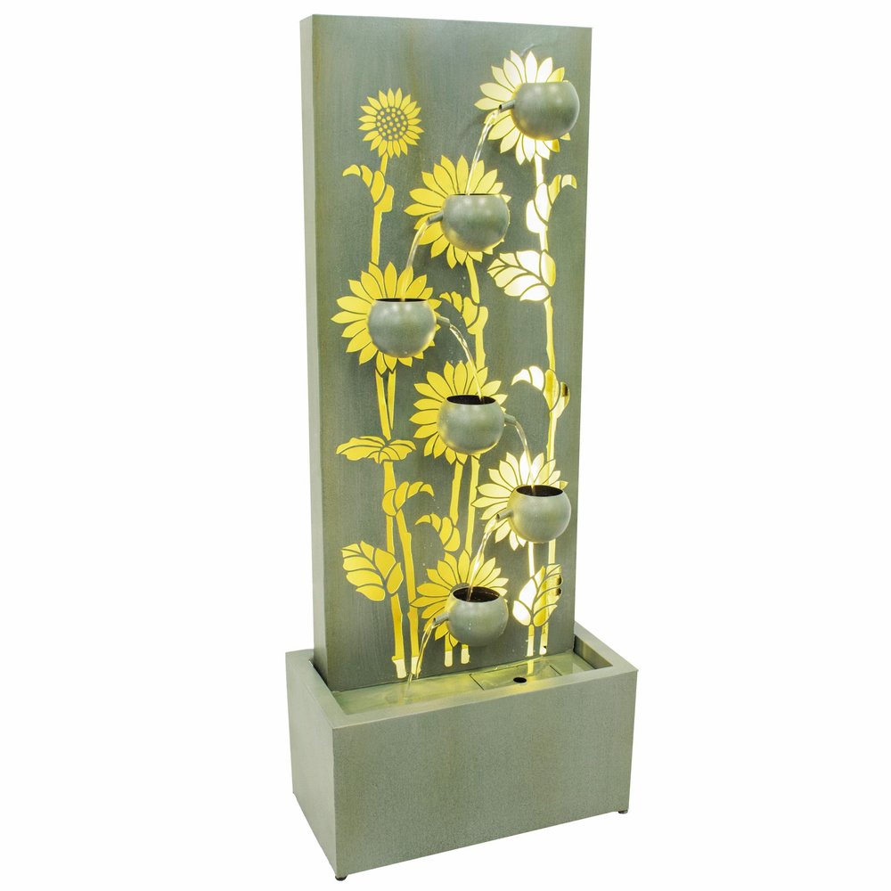 49" Light Green Steel LED lights Garden Hanging Wall or Door Decor HomeRoots