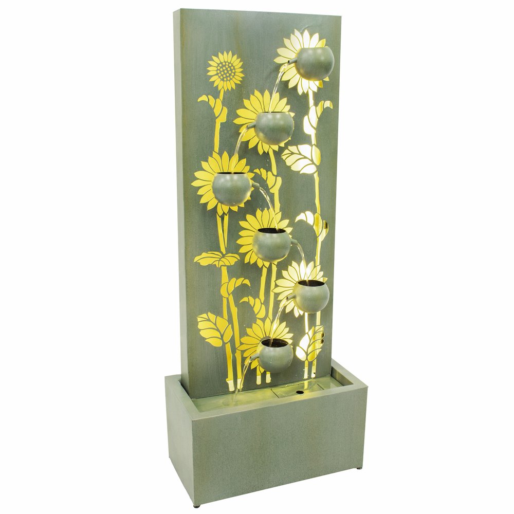 49" Light Green Steel LED lights Garden Art HomeRoots