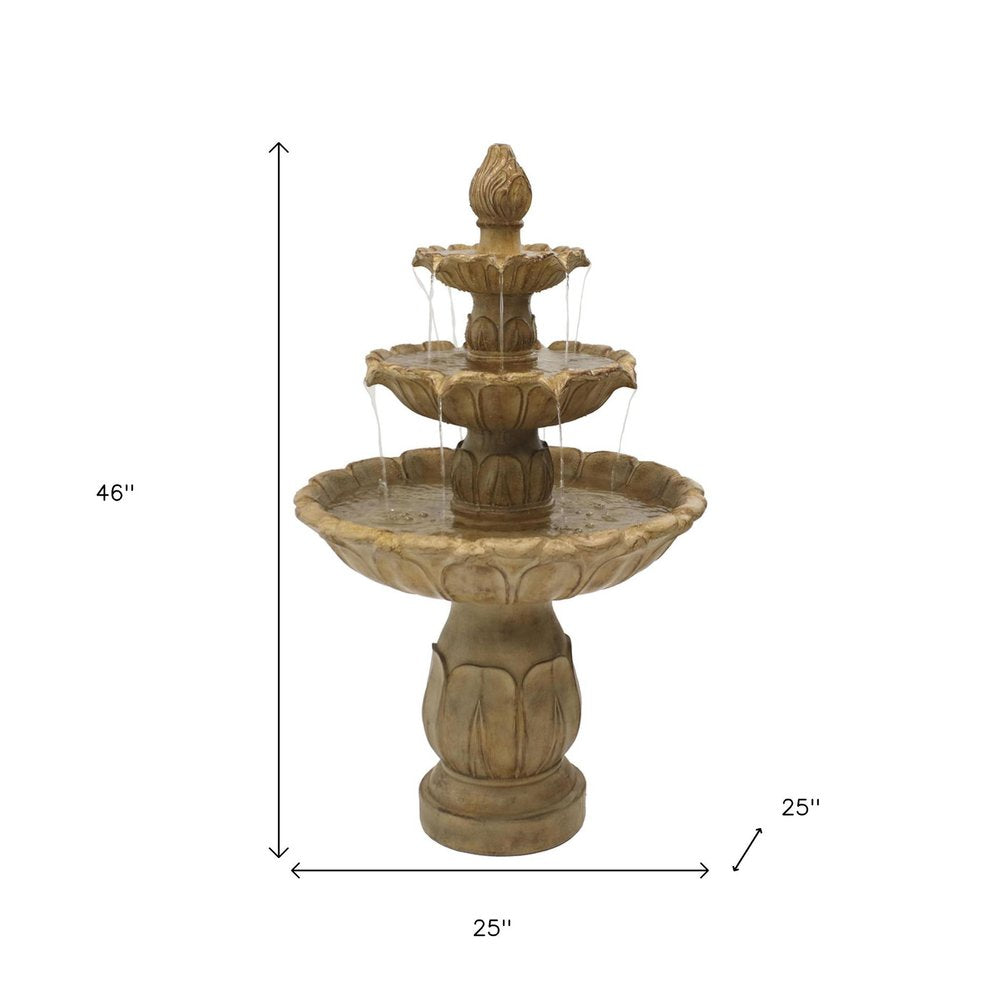 46" Taupe Polyresin Garden Art HomeRoots