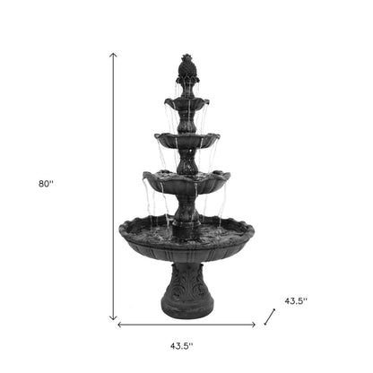 80" Black Polyresin Garden Art HomeRoots