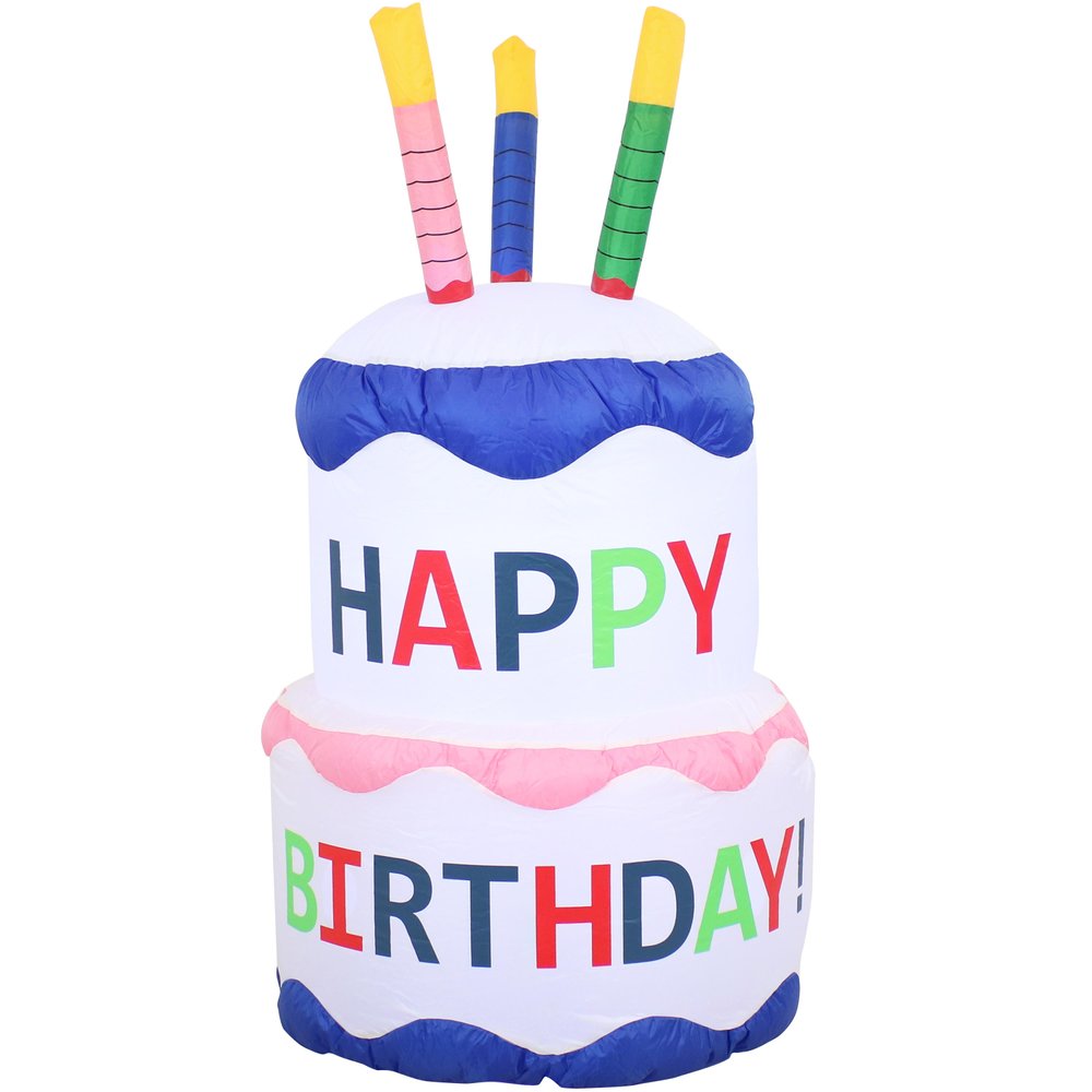 49" White Polyester Birthday LED lights Garden Hanging Wall or Door Decor HomeRoots