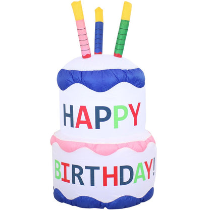 49" White Polyester Birthday LED lights Garden Hanging Wall or Door Decor HomeRoots