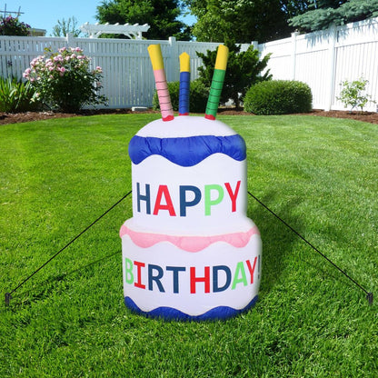 49" White Polyester Birthday LED lights Garden Hanging Wall or Door Decor HomeRoots