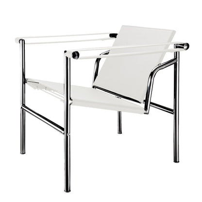 24" White and Silver Faux Leather and Stainless Adjustable Back Arm Chair HomeRoots