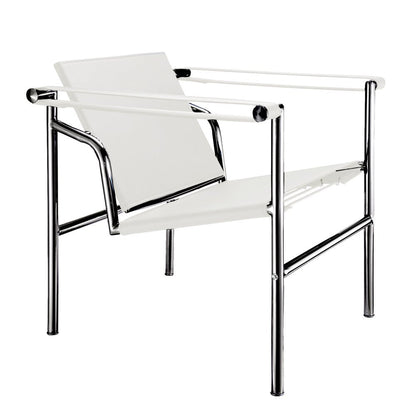 24" White and Silver Faux Leather and Stainless Adjustable Back Arm Chair HomeRoots