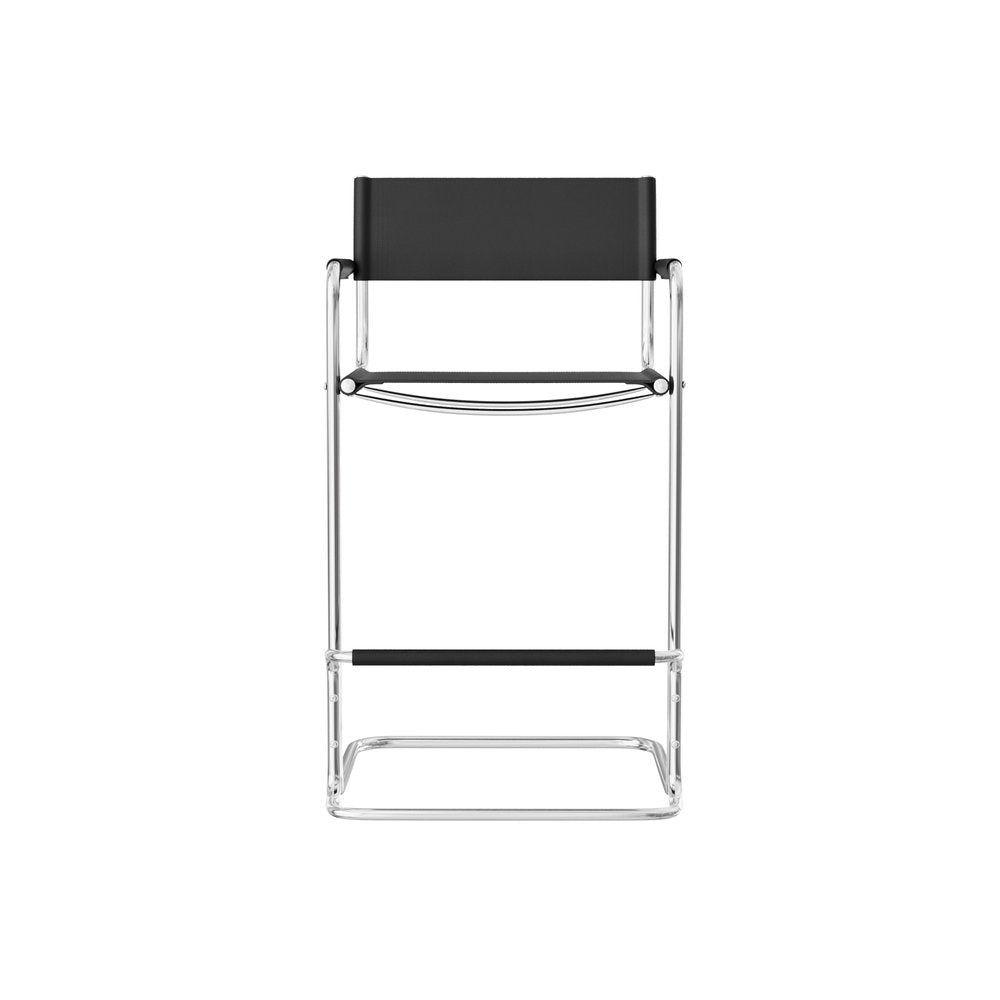 30" Black And Silver Leather And Leather Match And Steel Low Back Bar Height Bar Chair HomeRoots