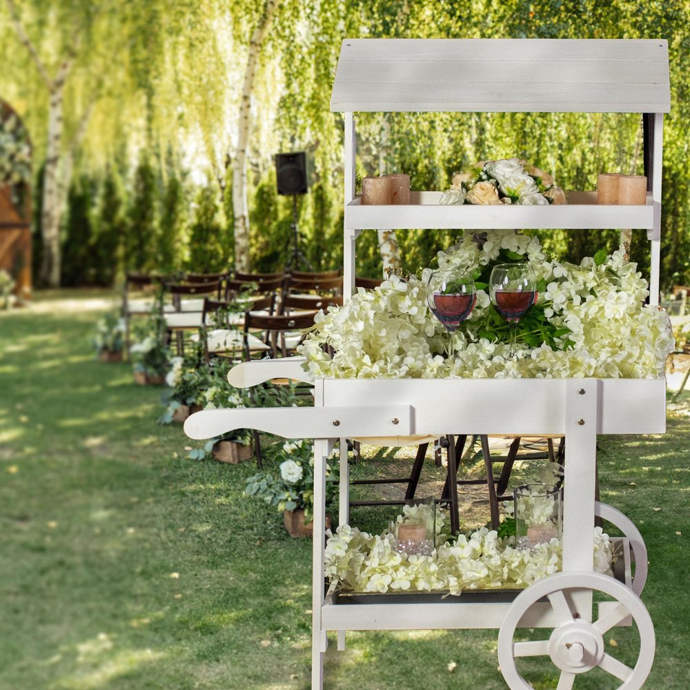 49" White Solid Wood Garden Hanging Wall or Door Decor HomeRoots
