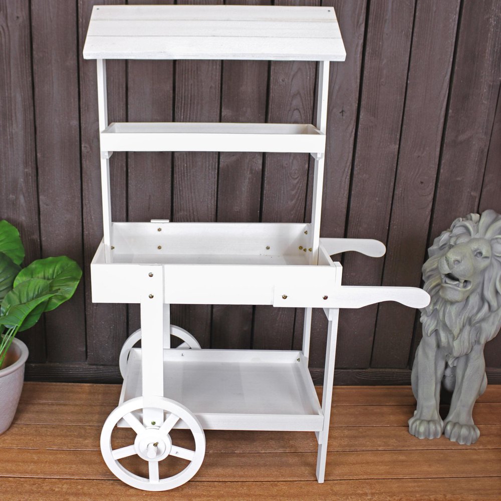 49" White Solid Wood Garden Hanging Wall or Door Decor HomeRoots