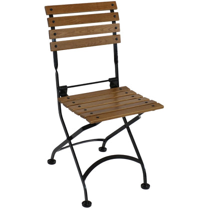 Set of Two Brown Steel Outdoor Folding Accent Chairs HomeRoots