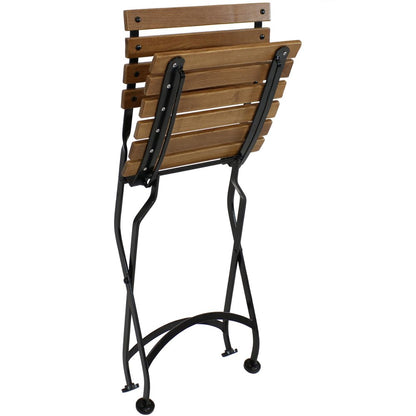 Set of Two Brown Steel Outdoor Folding Accent Chairs HomeRoots