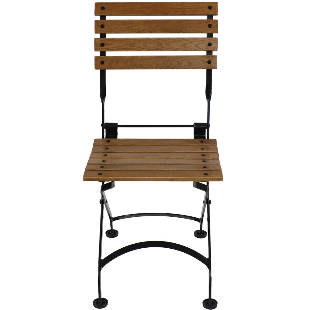 Set of Two Brown Steel Outdoor Folding Accent Chairs HomeRoots