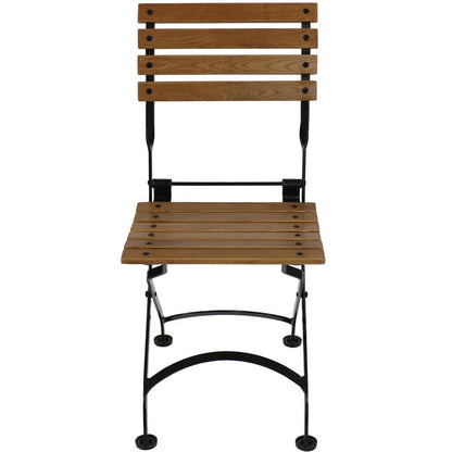 Set of Two Brown Steel Outdoor Folding Accent Chairs HomeRoots