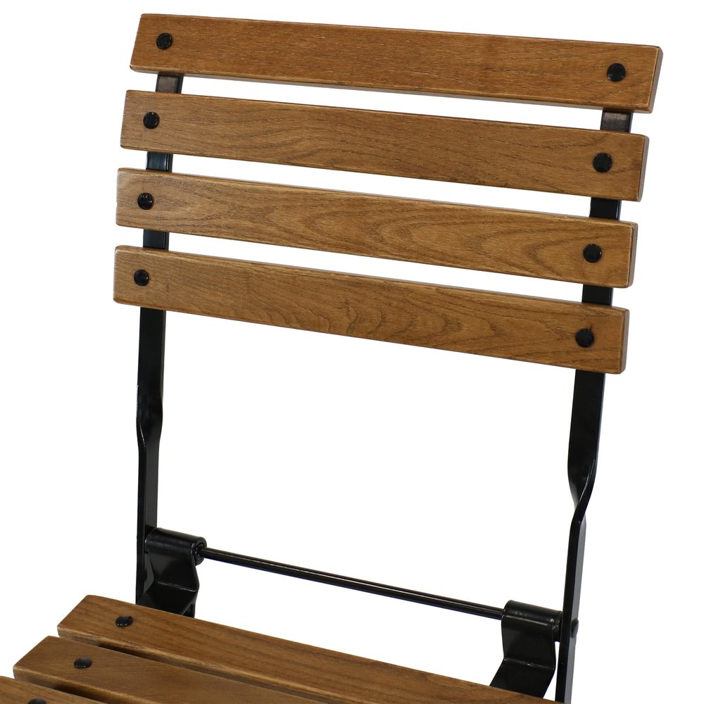 Set of Two Brown Steel Outdoor Folding Accent Chairs HomeRoots