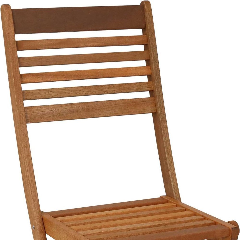 Set of Two Brown Solid Wood Outdoor Folding Accent Chairs HomeRoots
