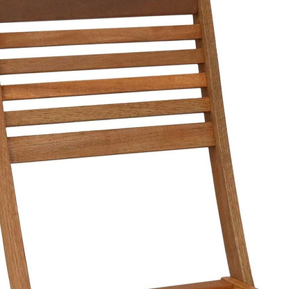 Set of Two Brown Solid Wood Outdoor Folding Accent Chairs HomeRoots