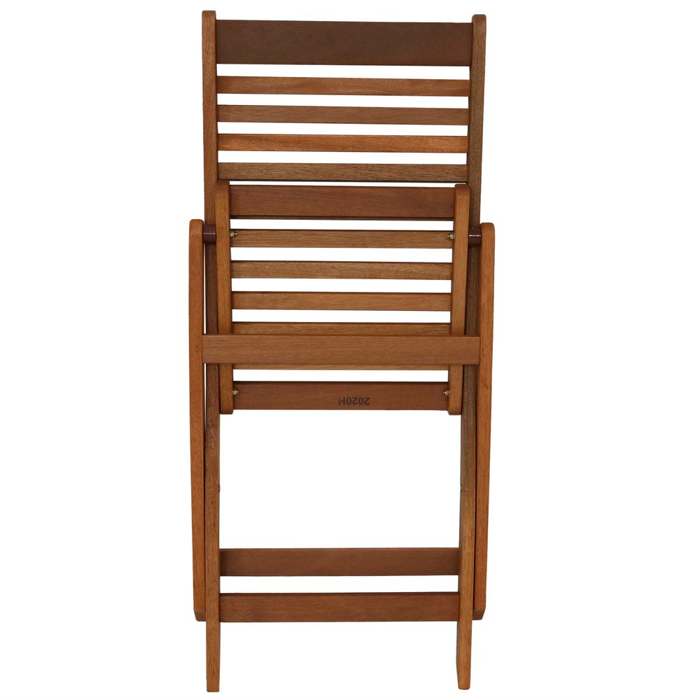 Set of Two Brown Solid Wood Outdoor Folding Accent Chairs HomeRoots