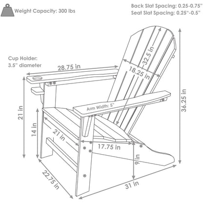 Set of Two White Heavy Duty Plastic Outdoor Adirondack Chairs HomeRoots
