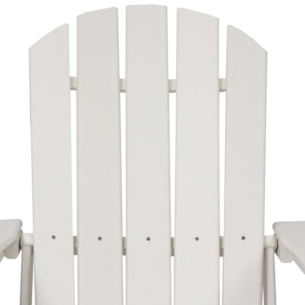 Set of Two White Heavy Duty Plastic Outdoor Adirondack Chairs HomeRoots