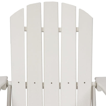 Set of Two White Heavy Duty Plastic Outdoor Adirondack Chairs HomeRoots
