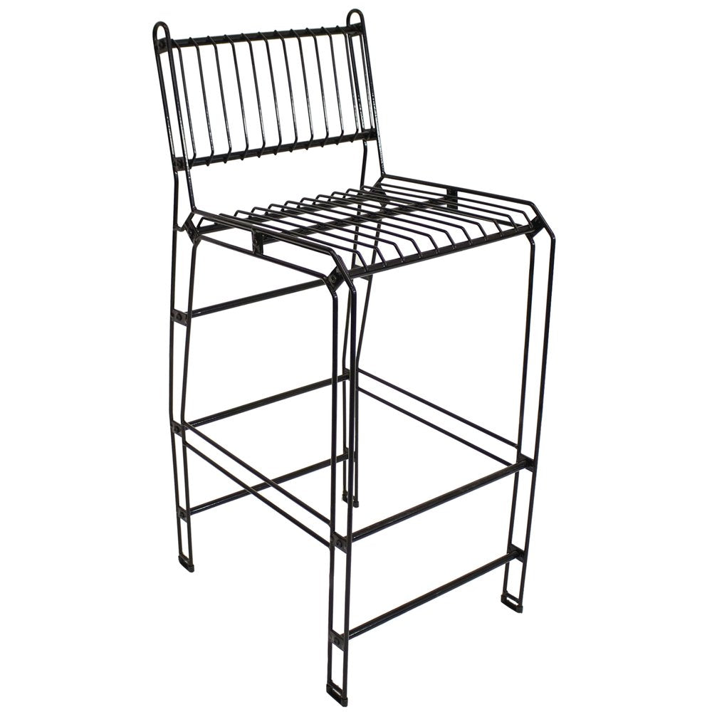 21" Black Steel Outdoor Accent Chair HomeRoots