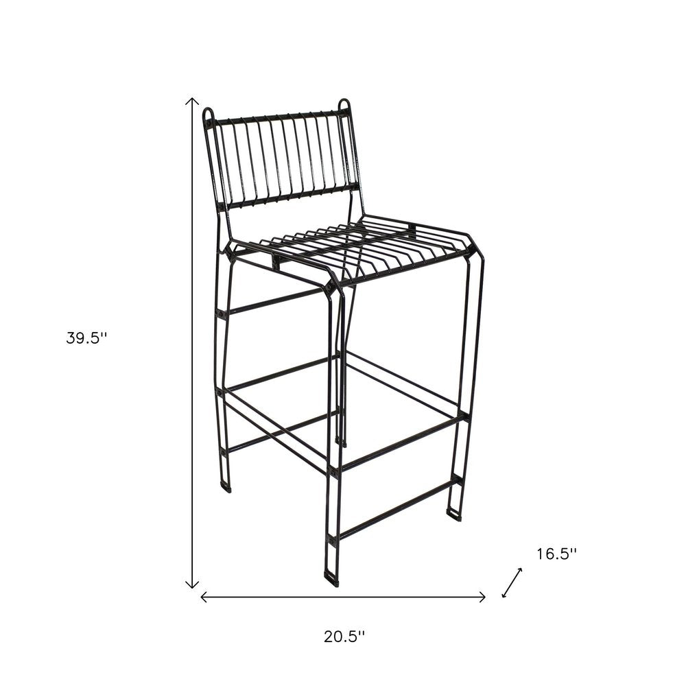 21" Black Steel Outdoor Accent Chair HomeRoots